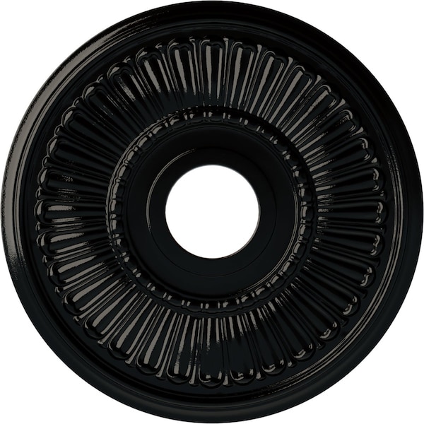 Ekena Millwork Melonie Ceiling Medallion (Fits Canopies up to 6 3/8"), 16"OD x 3 5/8"ID x 3/4"P, Black Pearl CM16MLBPS - main